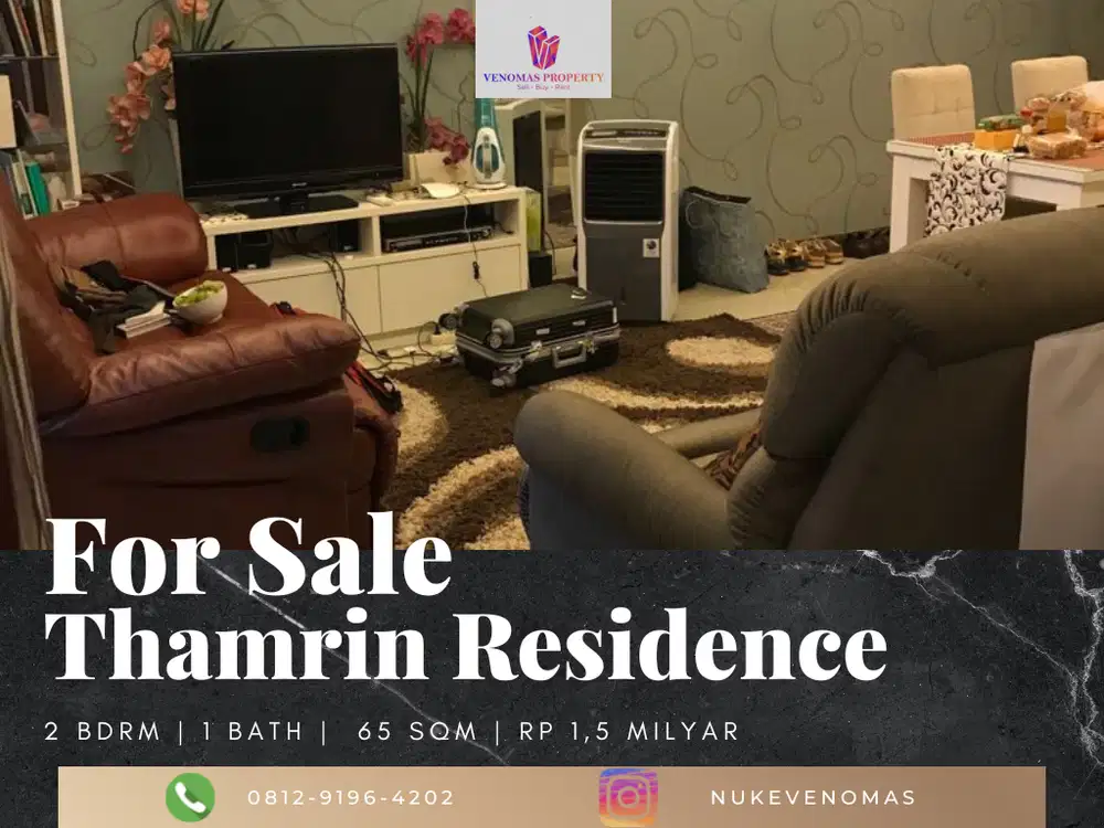 Dijual Apartement Thamrin Residence 2BR Full Furnished Nego