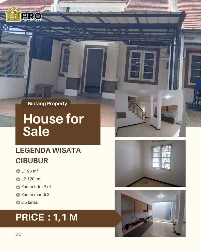 DIJUAL RUMAH DI LEGENDA WISATA SIAP HUNI MASIH NEGO