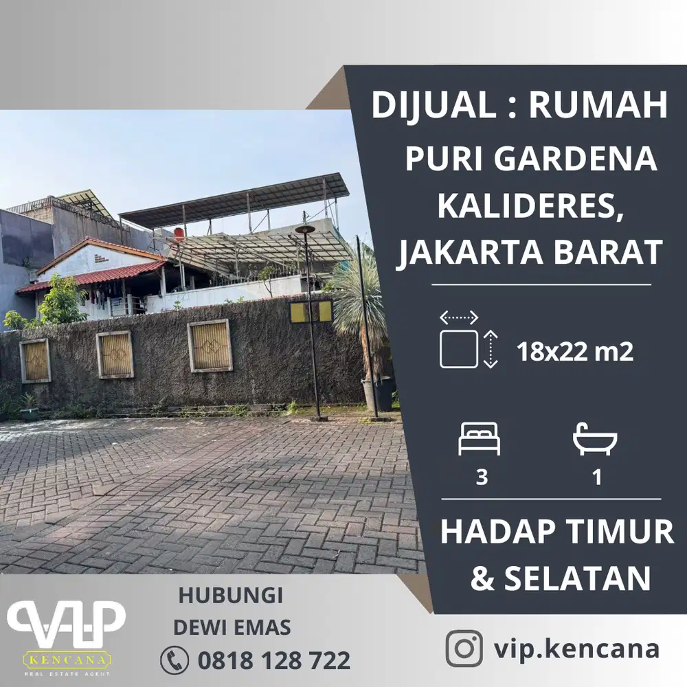 DIJUAL: Rumah Puri Gardena, Kalideres, Jakarta Barat