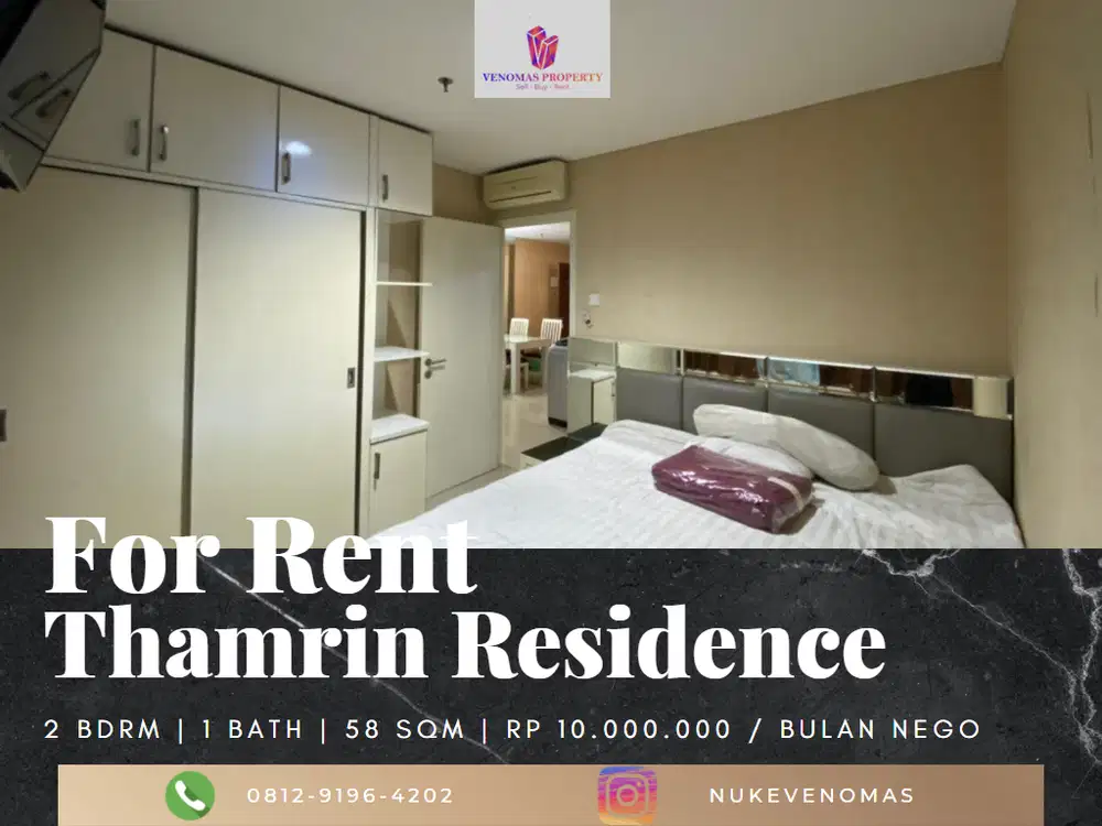 Disewakan Apartement Thamrin Residence 2BR Full Furnished Tower B