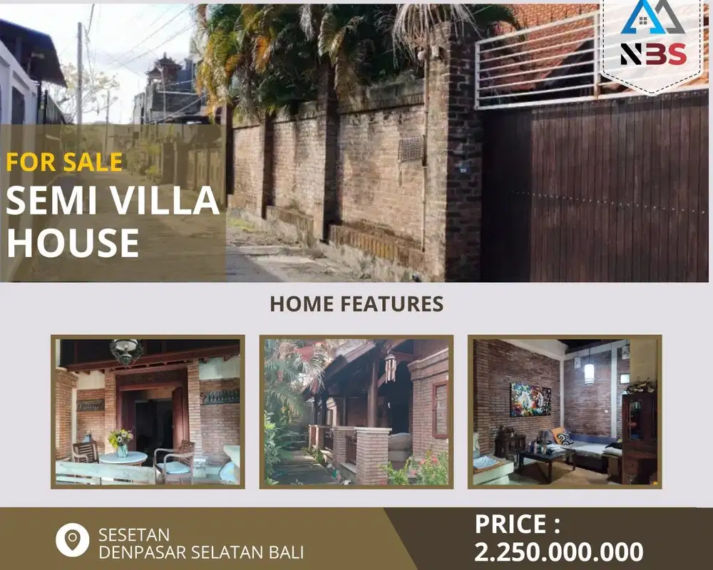 Dijual rumah semi villa lokasi sesetan denpasar selatan dekat bandara