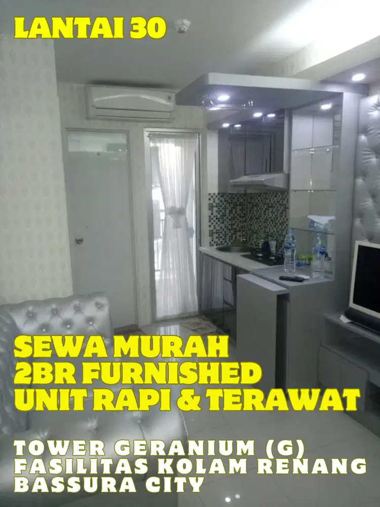 SEWA MURAH BANGET 2BR FURNISHED TOWER G APARTEMEN BASSURA CITY