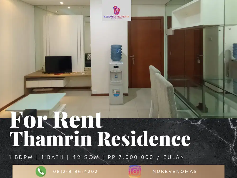 Disewakan Apartemen Thamrin Residence 1 Bedroom Full Furnished