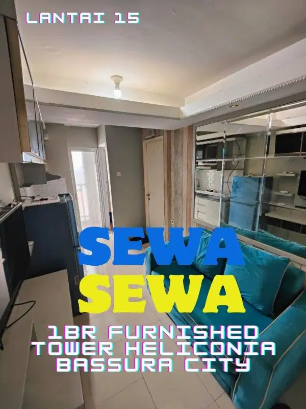 SEWA 1BR FURNISHED TOWER HELICONIA APARTEMEN BASSURA CITY