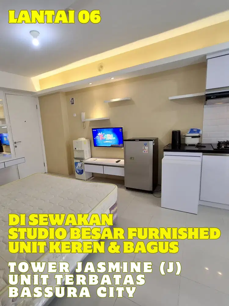 SEWA STUDIO BESAR FURNISHED KEREN TOWER JASMINE APARTEMEN BASSURA CITY