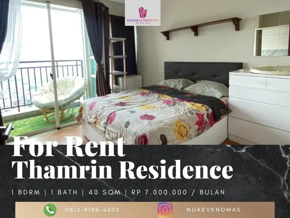 Disewakan Apartement Thamrin Residence 1 Bedroom Furnished Bagus
