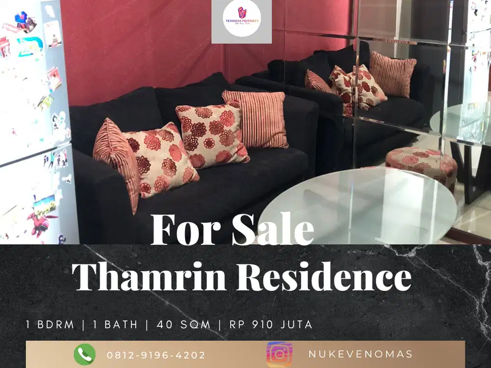 Dijual Apartement Thamrin Residence 1 Bedroom Furnished Bagus