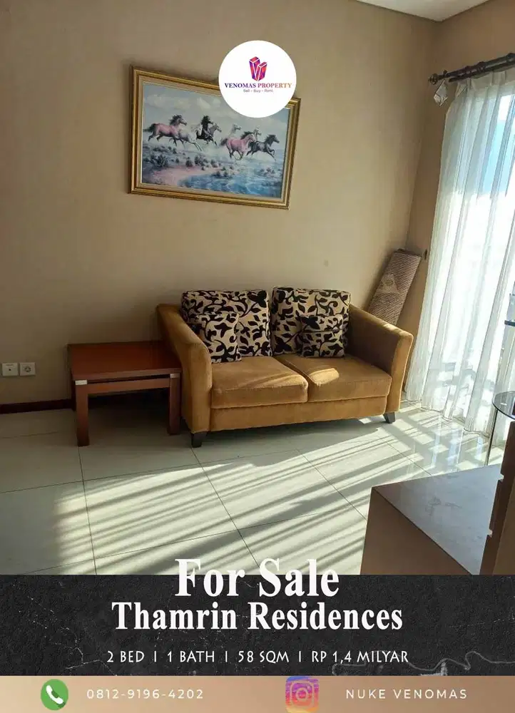 Jual Apartemen Thamrin Residence 2 Bedroom Furnished Nyaman