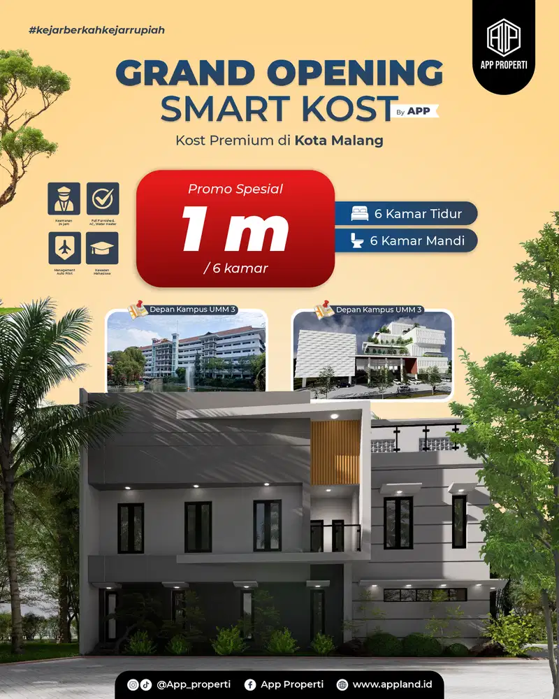 Rumah Kos Premium 6 Kamar Depan Kampus UMM