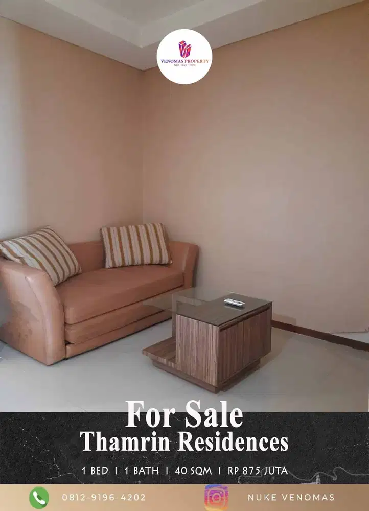 Apartemen Thamrin Residence 1 Kamar Tidur Lantai Tinggi
