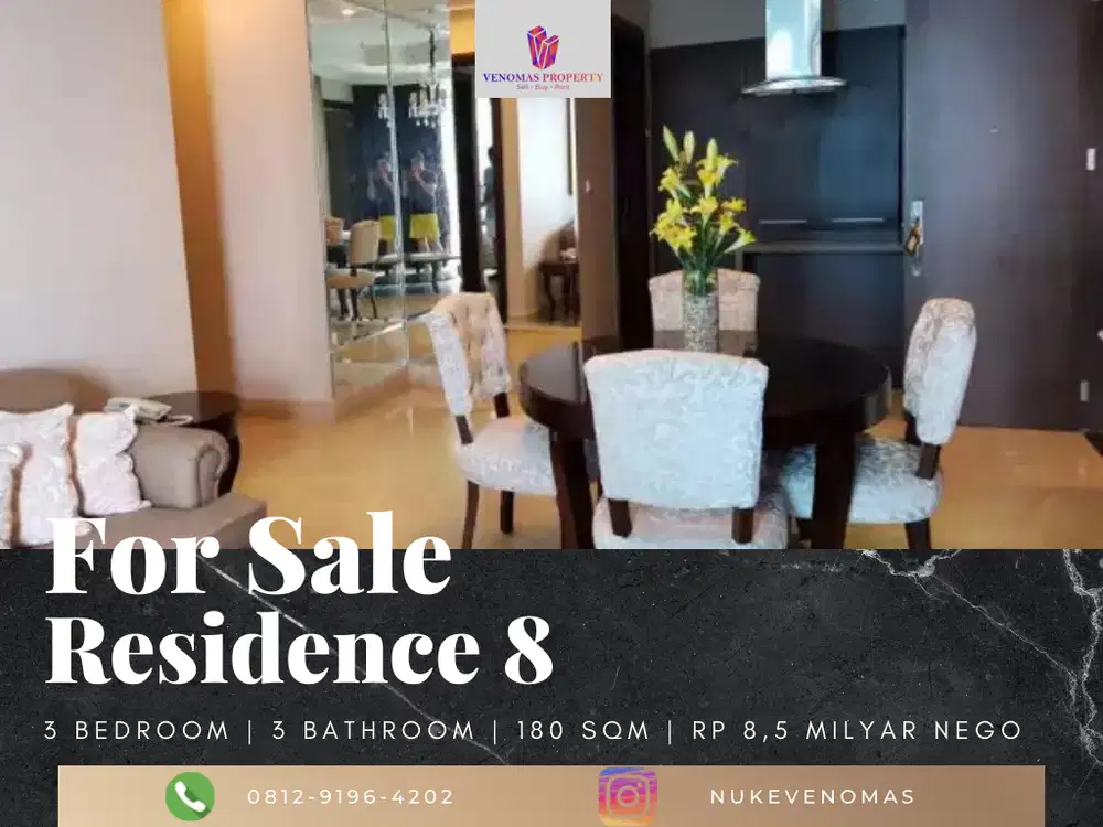 Dijual Apartement Residence 8 3 Bedroom Private Lift Full Furnished