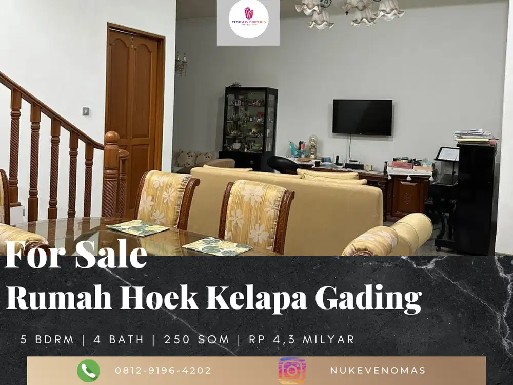 Dijual Rumah 2 Lantai Bagus Semi Furnished di Kelapa Gading