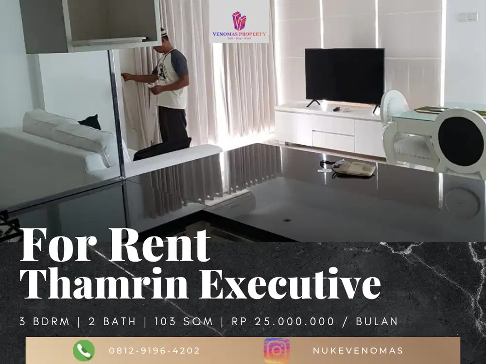 Disewakan Apartemen Thamrin Executive Suite A 3BR Private Lift Furnish