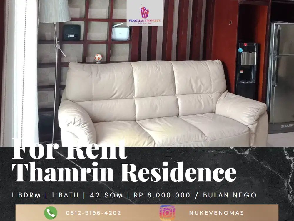 Disewakan Apartement Thamrin Residence 1 Bedroom Furnished Bagus