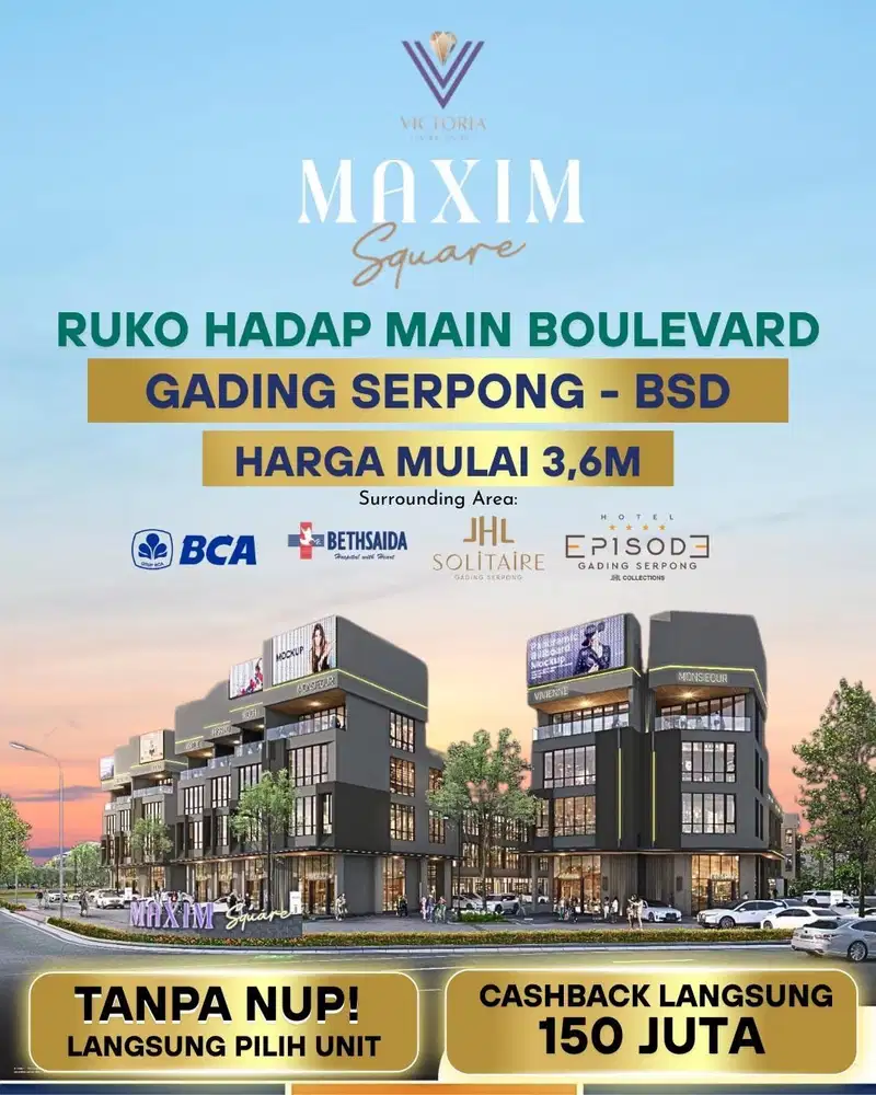 Ruko Maxim Square Ruko Hadap Jalan Boulevard Gading Serpong