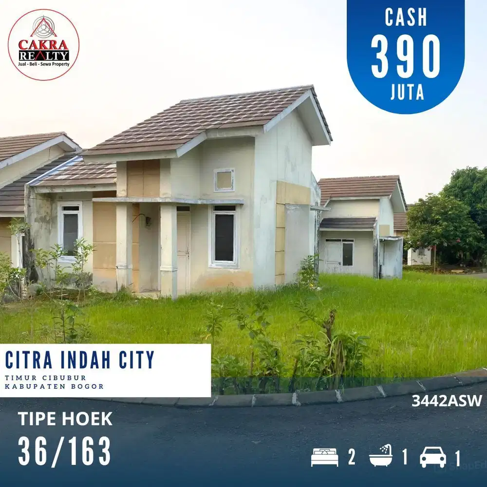 Dijual rumah hook dicitra indah city rumah tinggal poles siap huni