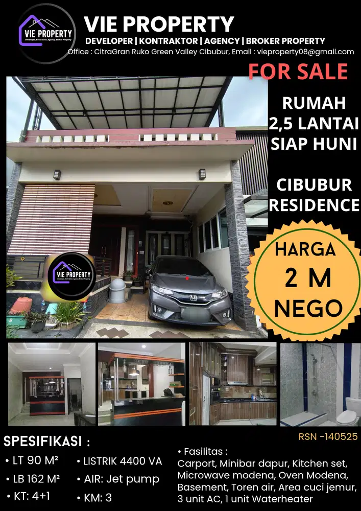 JUAL CEPAT MURAH RUMAH SIAP HUNI CIBUBUR RESIDENCE