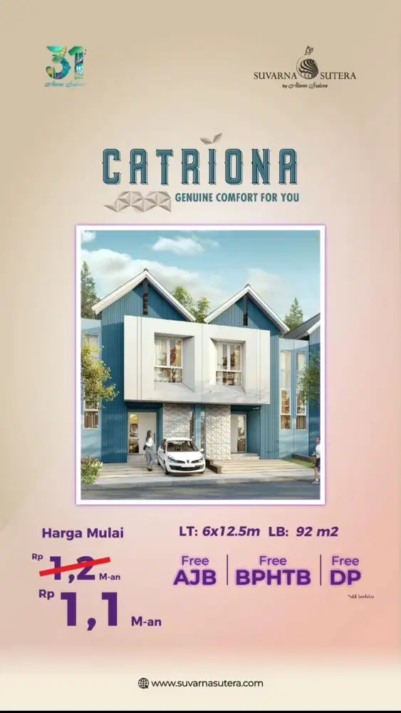 Rumah Cluster Catriona Promo Dan Diskon Suvarna Sutera Cikupa
