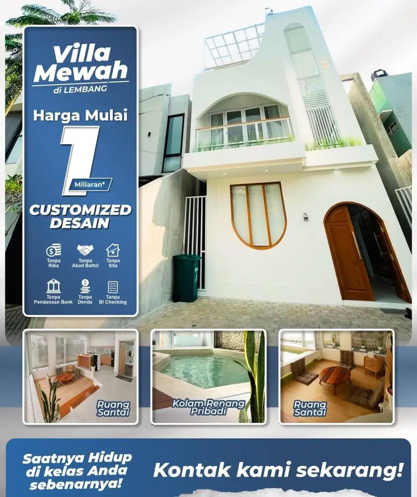 Rumah Plus Kolam Renang di Dkat Kampus UPI Setiabudi Cihideung Lembang