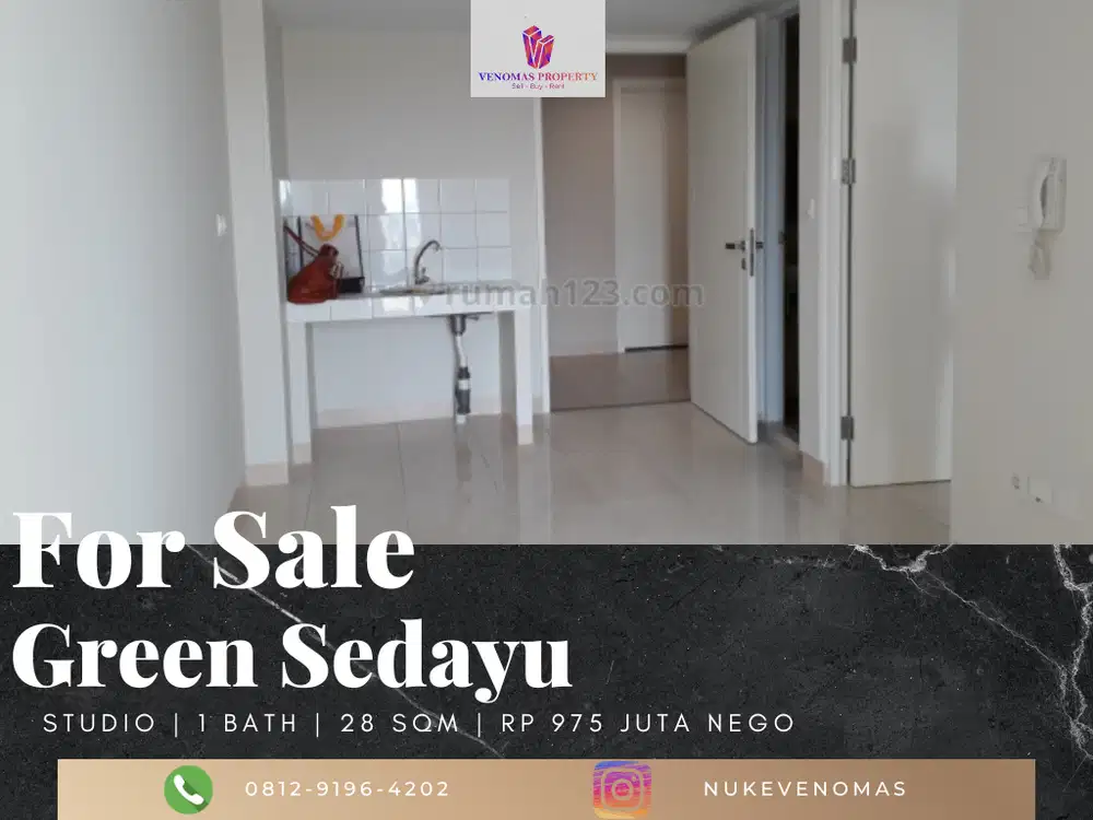 Dijual Apartement Green Sedayu Studio Tower Pasadena Low Floor