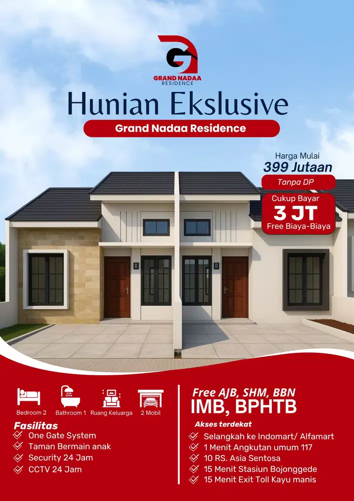 Perumahan baru di tajur halang unit ready stok 15 menit ke stasiun