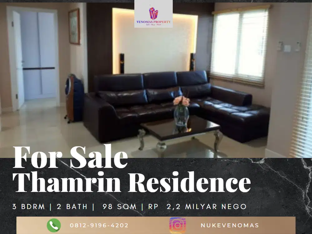 Dijual Apartement Thamrin Residence 2 Bedroom Renov Funished