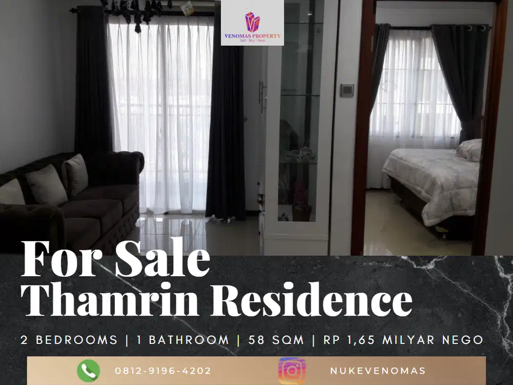 Dijual Apartemen Thamrin Residence 2 Bedroom Furnished View City Pool