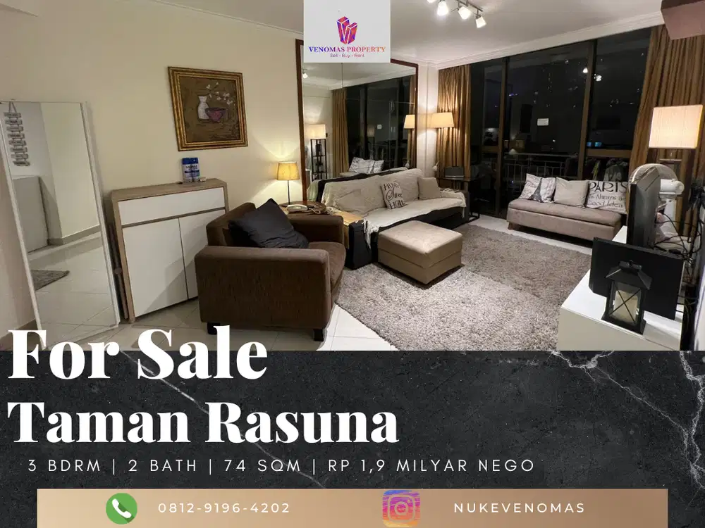 Dijual Apartement Taman Rasuna 3BR Full Furnished Service Area