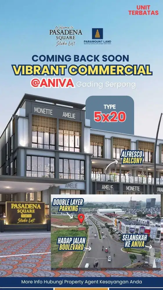 ANIVA STUDIO LOFT EXTENTION ruko kawasan terbaik gading serpong