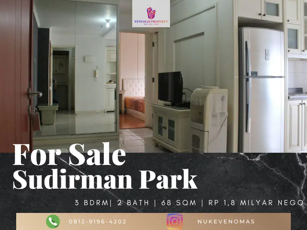 Dijual Apartemen Sudirman Park Tower B 2BR+1 Furnished High Floor