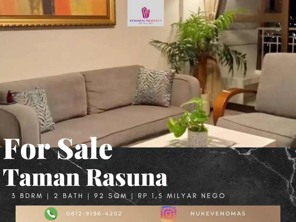 Dijual Apartement Taman Rasuna Jakarta Selatan 3BR Full Furnished