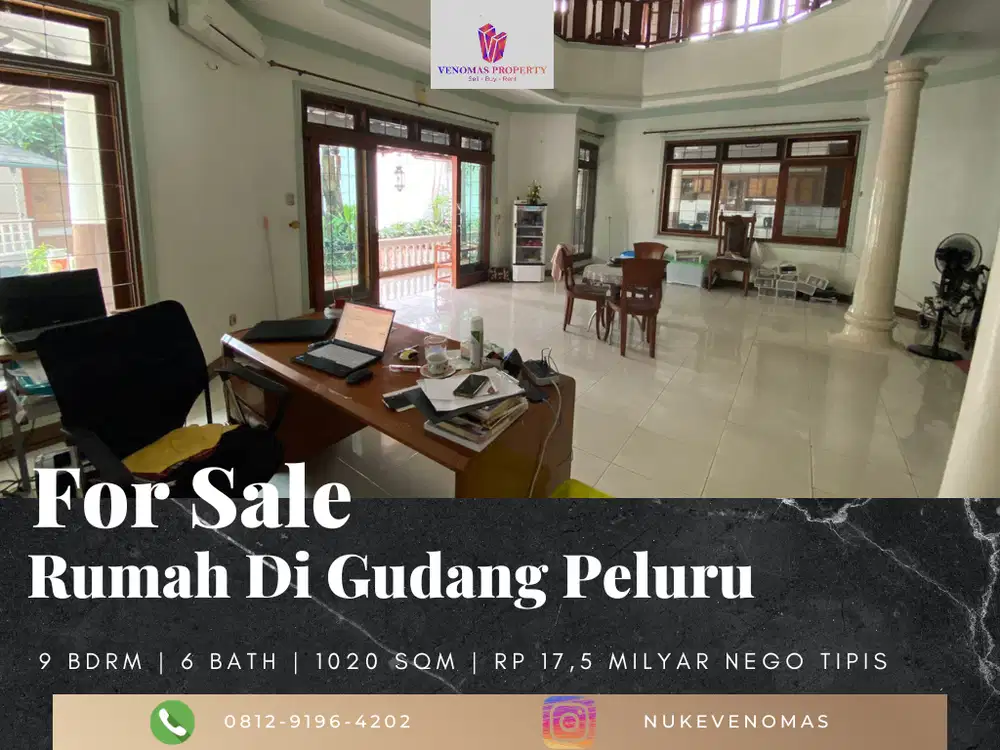 Dijual Rumah 2 Lantai Bagus di Gudang Peluru, Jakarta Selatan