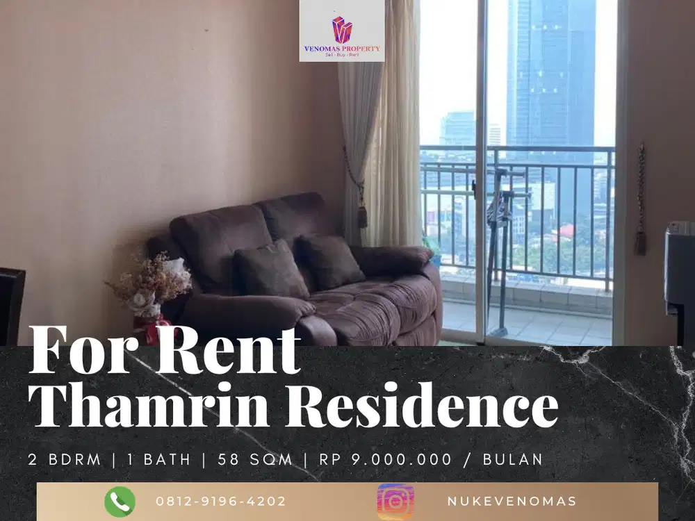 Disewakan Apartement Thamrin Residence 2BR Full Furnished Mid Floor