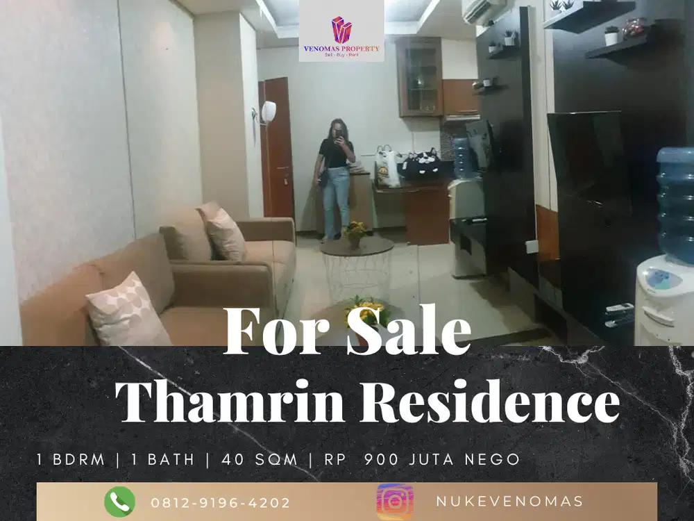 Dijual Apartement Thamrin Residence 1 BR Furnished Bagus
