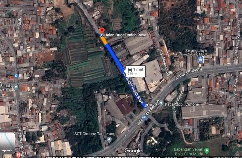 n993 Tanah Karawaci Tangerang 1,7ha dkt perumahan lebar depan 45m