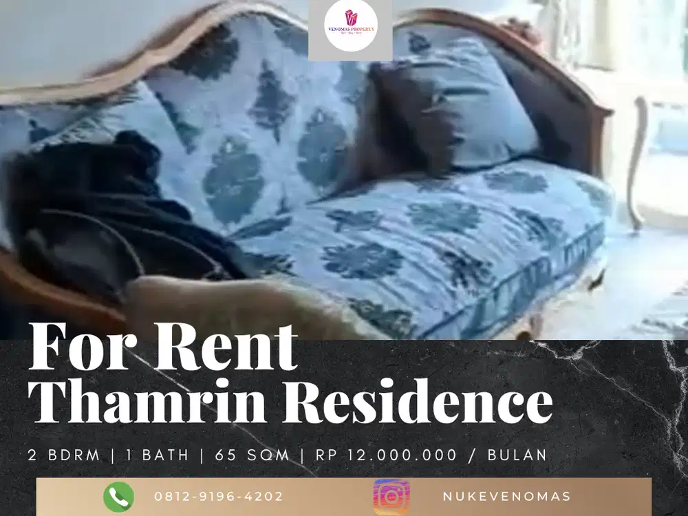 Disewakan Apartement Thamrin Residence 2BR Furnished Tower D