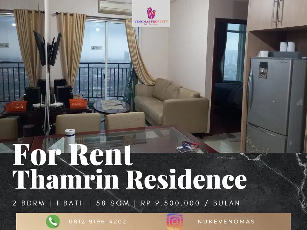 Disewakan Apartemen Thamrin Residence 2BR Full Furnished Lantai Tinggi