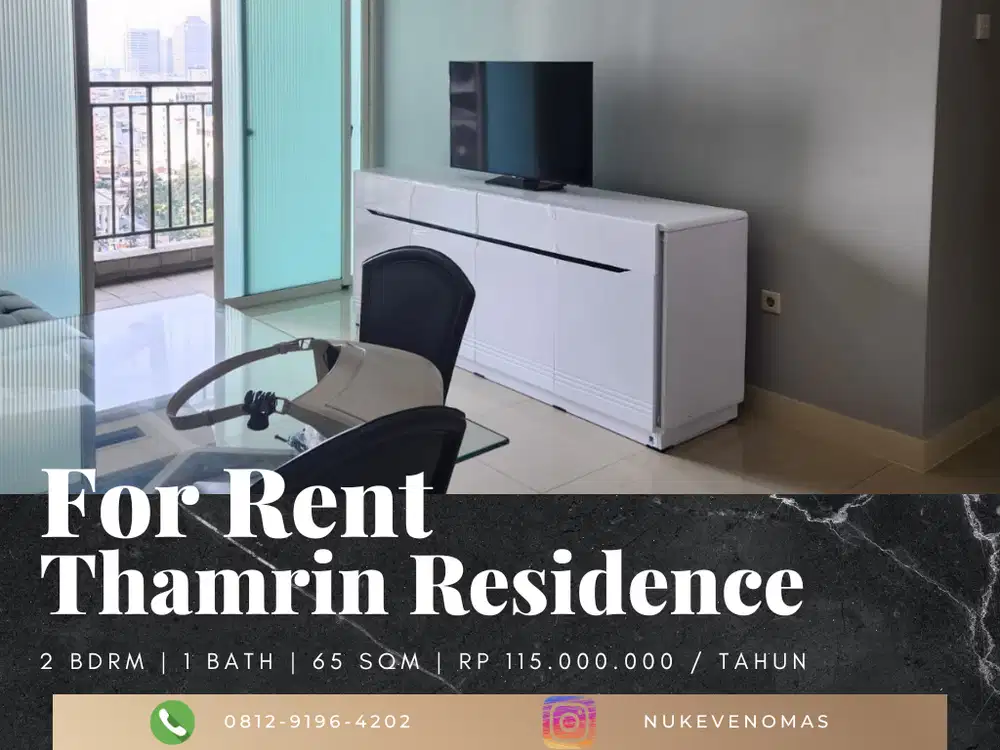 Disewakan Apartement Thamrin Residence 2BR Full Furnished