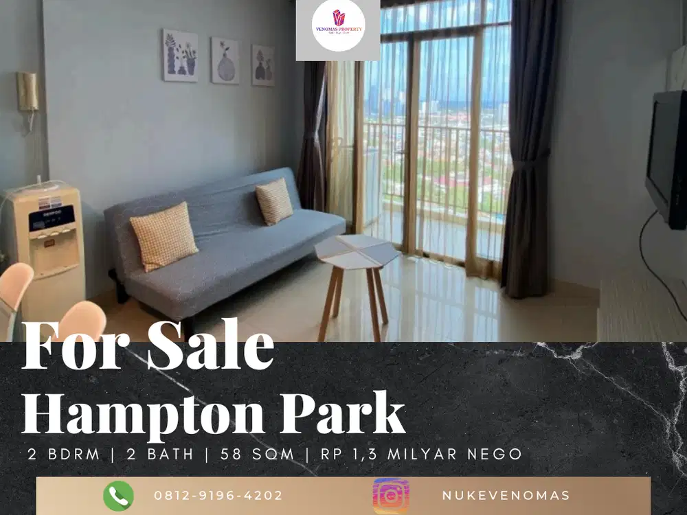 Dijual Apartement Hampton Park 2 BR Furnished Bagus