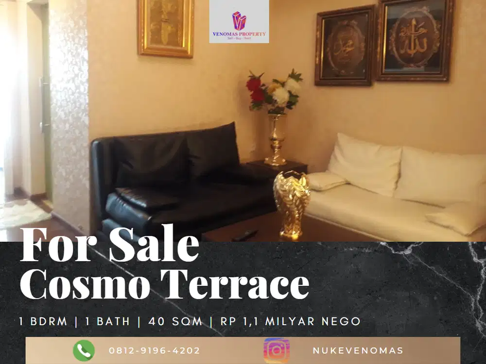 Dijual Apartement Cosmo Terrace 1 Bedroom Furnished Middle Floor