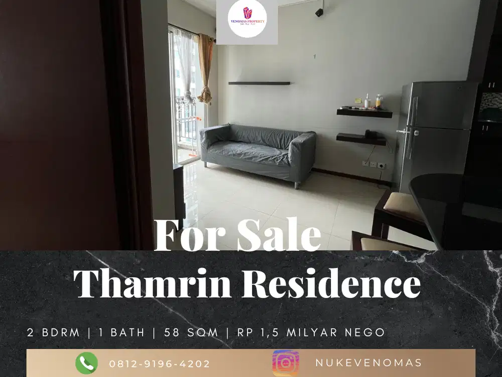 Dijual Apartement Thamrin Residence 2 Kamar Furnished Middle Floor