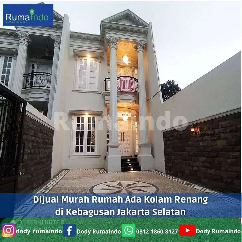 Dijual Murah Rumah Ada Kolam Renang di Kebagusan Jakarta Selatan