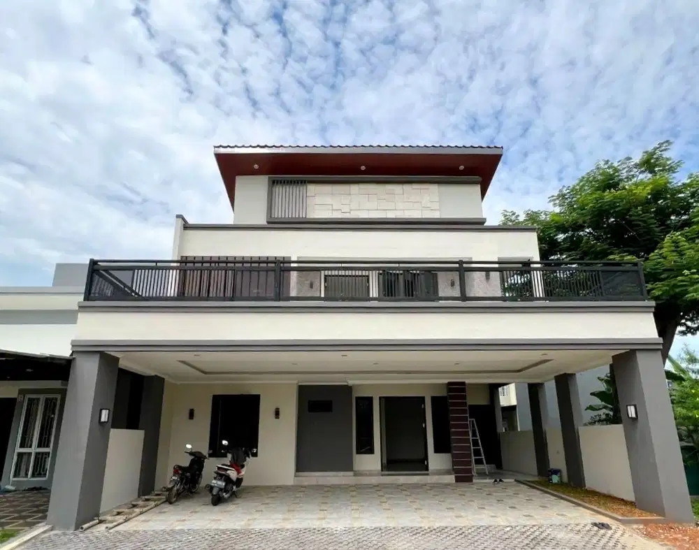 Rumah Modern Brand New The Icon Simplicity BSD City Carport 3 mobil