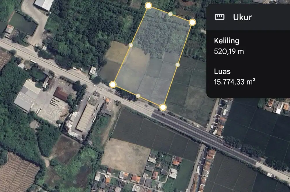 Kavling Tanah 1,6H pinggir jalan Baru, Karawang Timur, cck Gudang