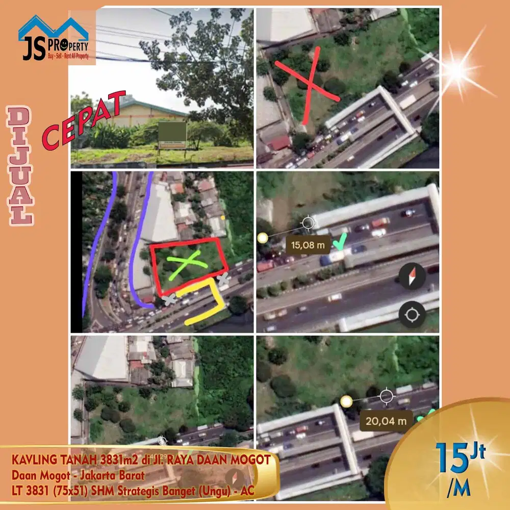 DIJUAL Cepat KAVLING TANAH 3831m2 di Jl. RAYA DAAN MOGOT - AC