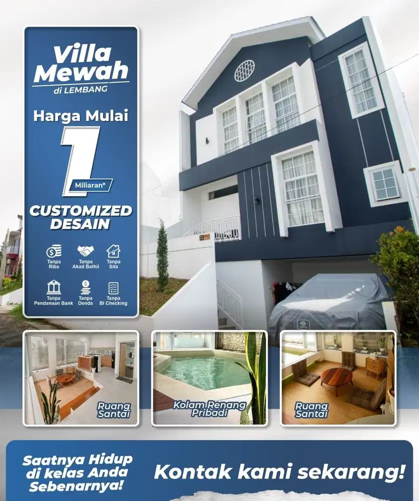 View Terbaik di Cluster Islami ! Rumah K Renang di Setiabudi Lembang