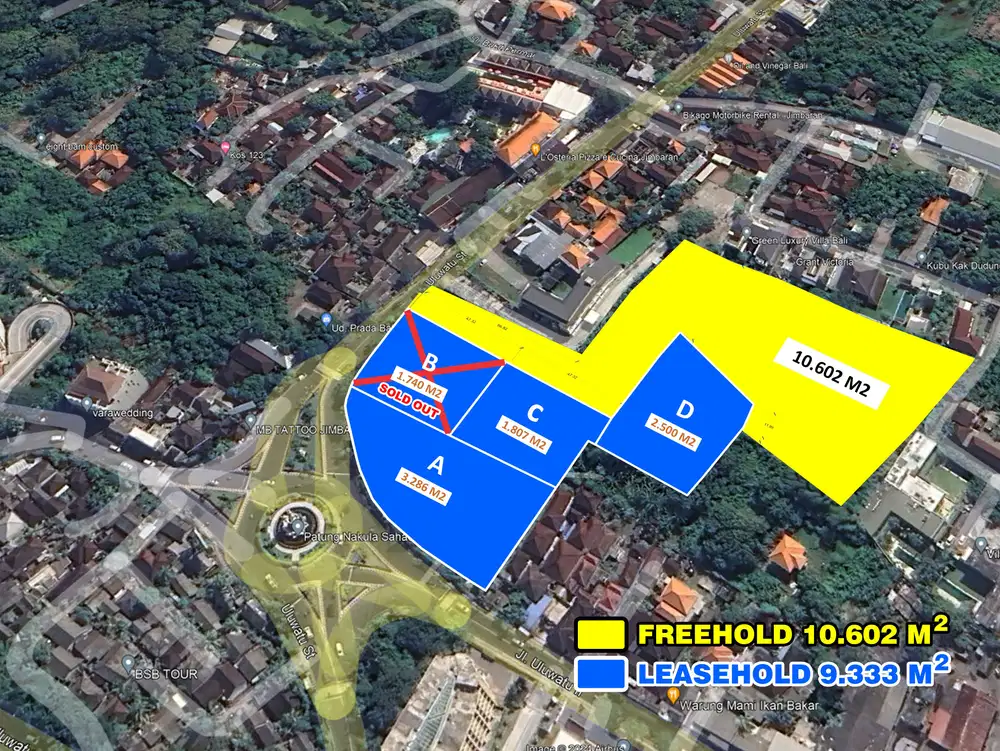 Tanah Strategis di Jalan Utama Jimbaran dekat Movenpick Resort