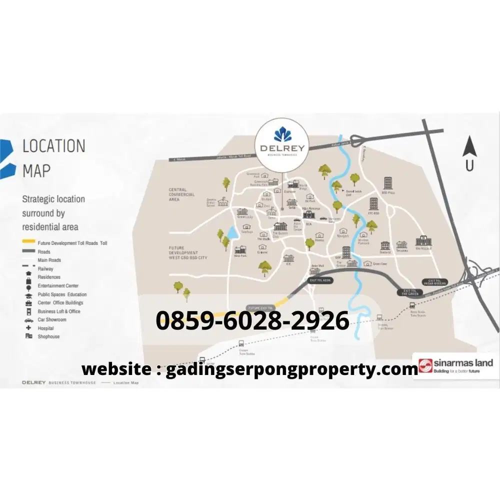 Ruko di BSD City Delrey Biztown 3 lantai 4M-an kawasan elite Teramai