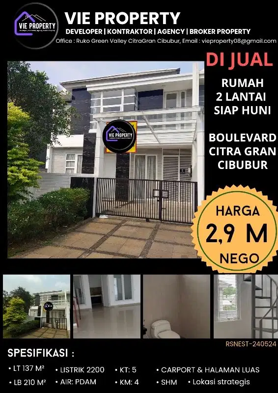 DIJUAL MURAH, RUMAH RAPI SIAP HUNI DI CITRA GRAN