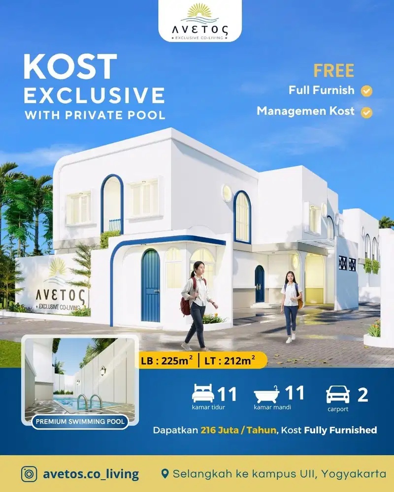 Rumah Kost Eksklusif Yogyakarta Sertifikat Ready SHM Barat Kampus Ull Sleman